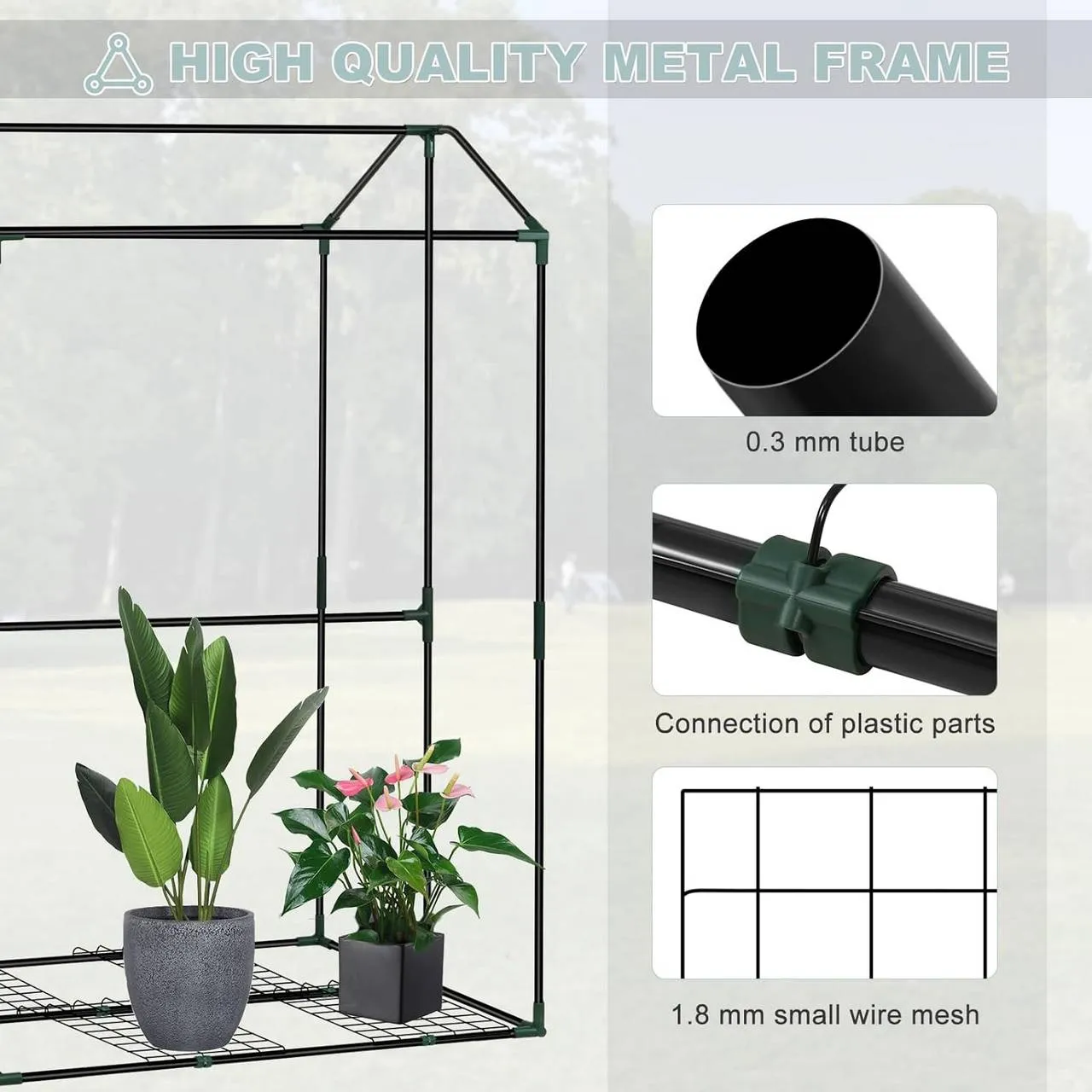 Rootz Foil Greenhouse - Tomato House - Plant Shelter - Effective UV Protection - 100cm x 83cm x 150cm