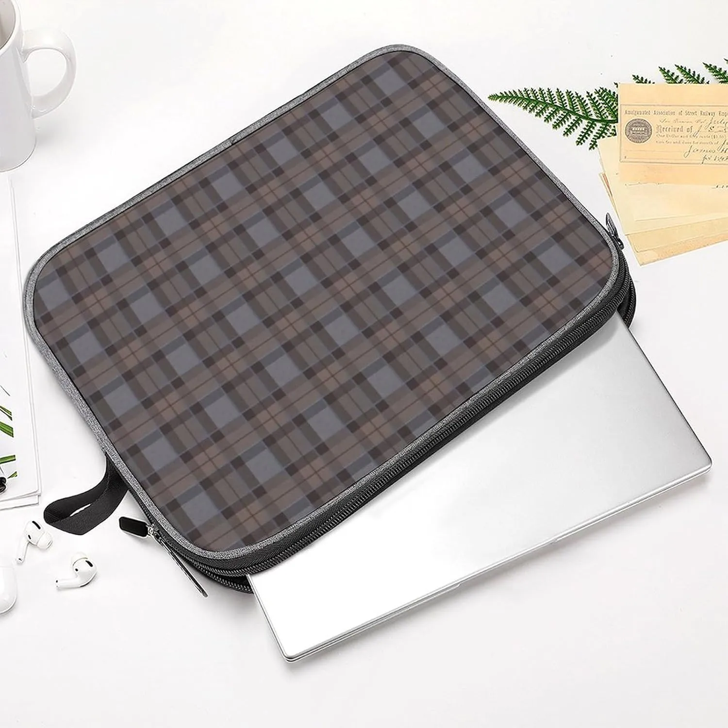 Ross Red Tartan Clans Large Capacity Portable Laptop Case Unisex