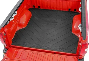 Rough Country Rubber Bed Mat for Chevy Silverado & GMC Sierra 1500 (2019-2025) - Fits 6'7" Bed, Non-Slip, Tear-Resistant Truck Bed Protection