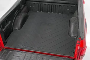 Rough Country Rubber Bed Mat for Chevy Silverado & GMC Sierra 1500/2500HD/3500HD (2007-2019) - Fits 6'7" Bed, Non-Slip, Tear-Resistant Truck Bed Protection