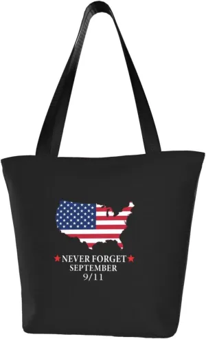 Rqwaaed 911 Never Forget Women'S Casual One Shoulder Carry Shopping Bag Large Capacity Working Storage Handbag