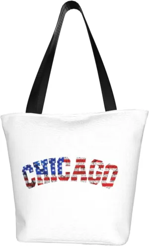 Rqwaaed Chicago Pride Women'S Casual One Shoulder Carry Shopping Bag Large Capacity Working Storage Handbag