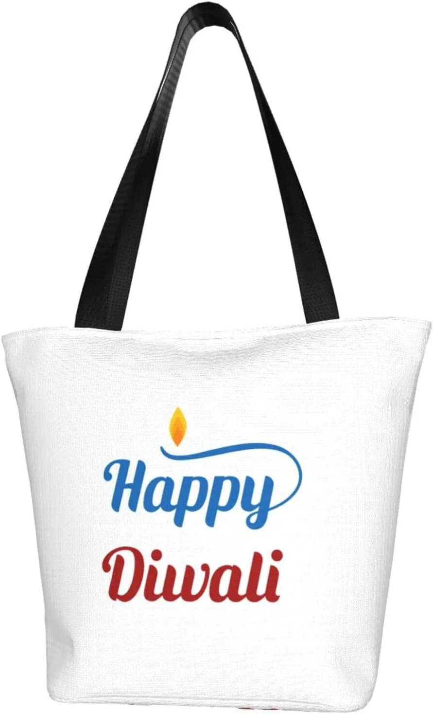 Rqwaaed Diwali Burning Candle Oil Lamp Women'S Casual One Shoulder Carry Shopping Bag Large Capacity Working Storage Handbag