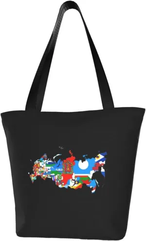Rqwaaed Flag of Russian Women'S Casual One Shoulder Carry Shopping Bag Large Capacity Working Storage Handbag