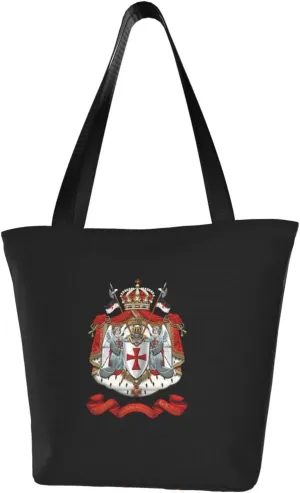 Rqwaaed Knights Templar Coat of Arms Flag Women'S Casual One Shoulder Carry Shopping Bag Large Capacity Working Storage Handbag