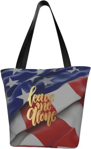 Rqwaaed Leave Me Alone Women'S Casual One Shoulder Carry Shopping Bag Large Capacity Working Storage Handbag