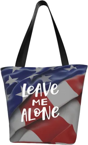 Rqwaaed Leave Me Alone Women'S Casual One Shoulder Carry Shopping Bag Large Capacity Working Storage Handbag