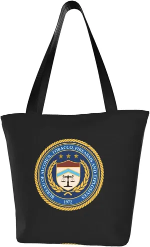 Rqwaaed US Bureau of Alcohol Tobacco and Firearms ATF Women'S Casual One Shoulder Carry Shopping Bag Large Capacity Working Storage Handbag