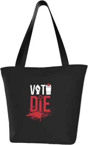Rqwaaed Vote Or Die Women'S Casual One Shoulder Carry Shopping Bag Large Capacity Working Storage Handbag
