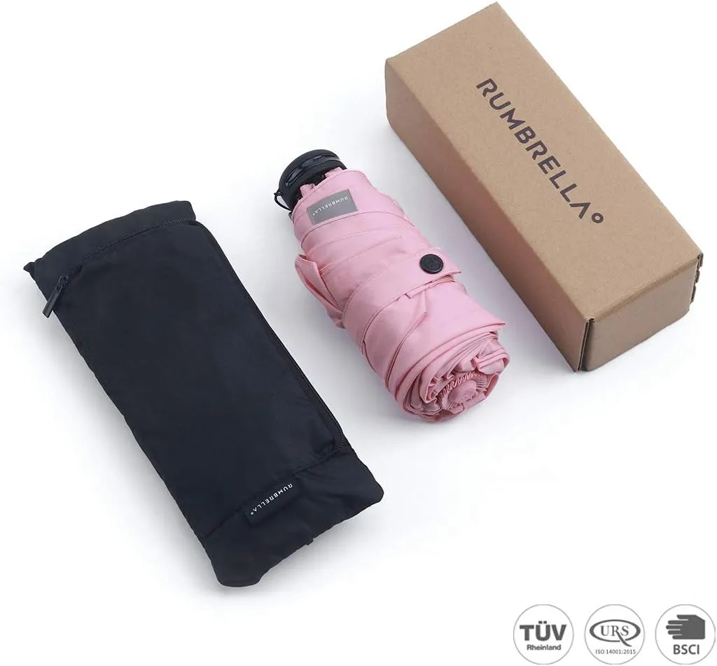 RUMBRELLA Mini Teflon Purse Umbrella With 99% UV Protection for Travel