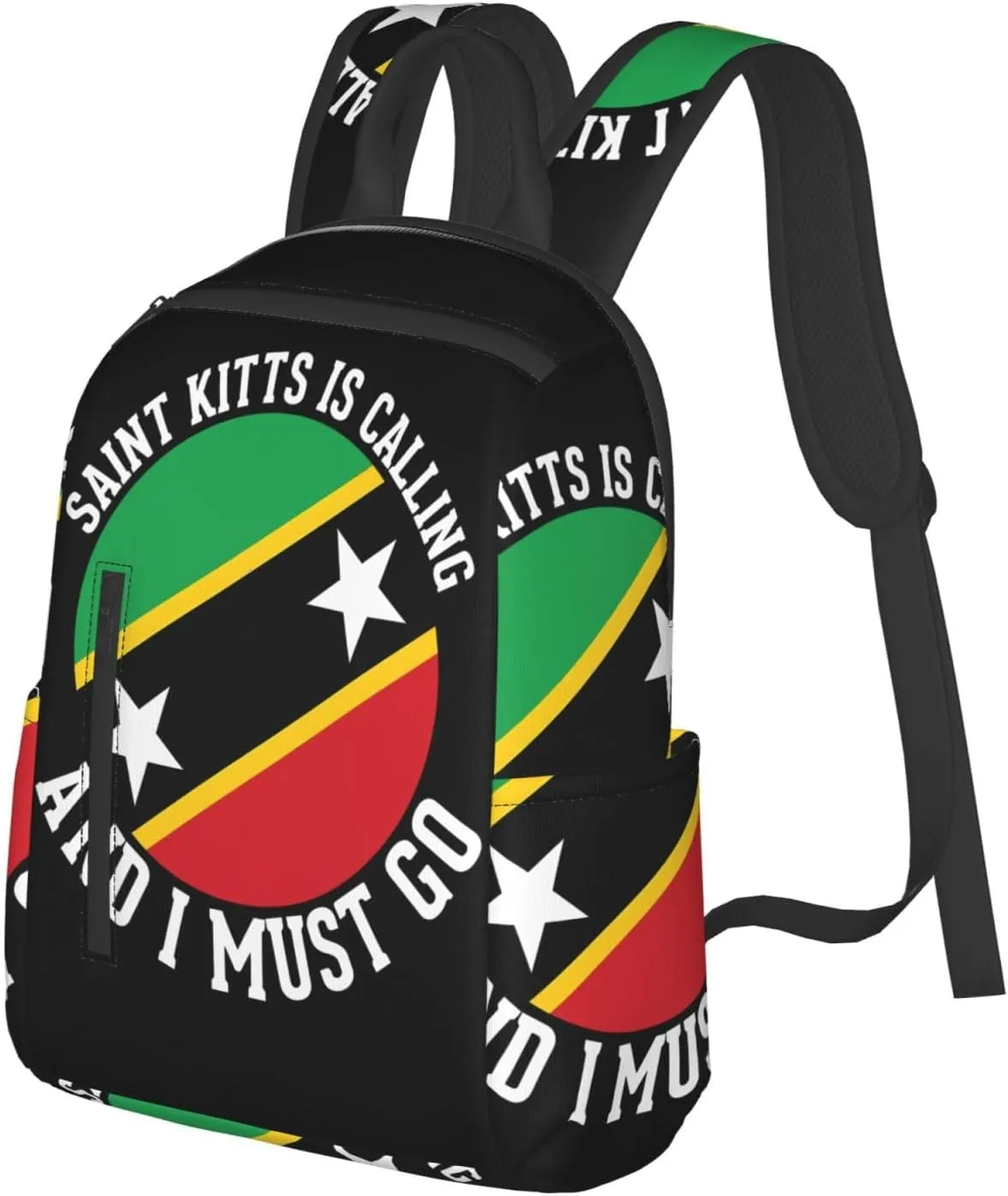 Saint Kitts Is Calling And I Must Go Casual Laptop Backpack Travel Rucksack Sports Daypack Adjustable Strap Bags with Multi-Pockets for Working Running Camping
