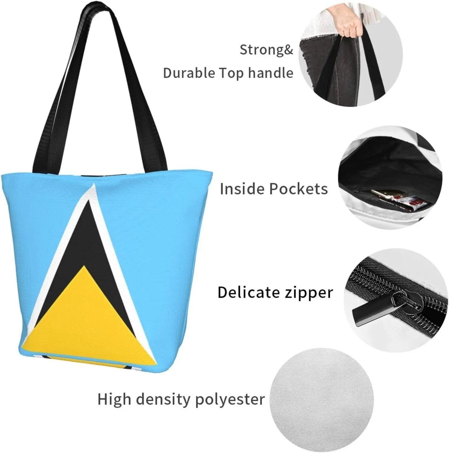 Salvadoran El Salvador Map Flag Women's Tote Bag Shoulder Bag Shopping Handbag Large Capacity Handbag With Zipper