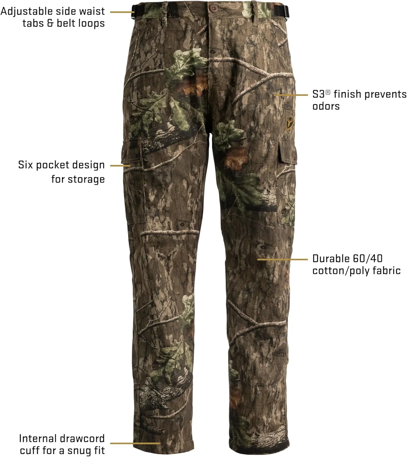 Scent Blocker Shield Series Fused Cotton Pants, Hunting Pants for Men