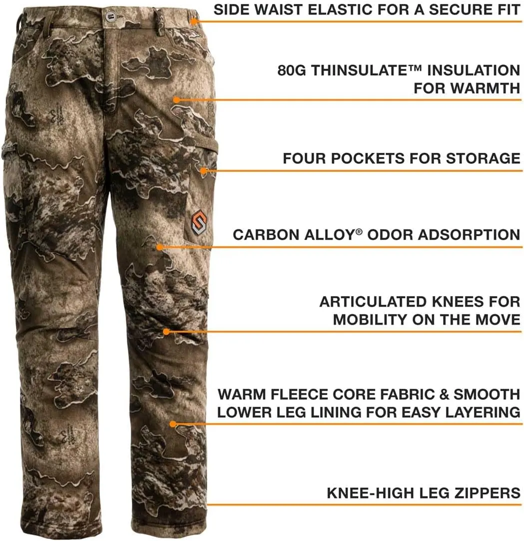 ScentLok Wind Brace Pro Insulated and Windproof Fleece Camo Hunting Pants