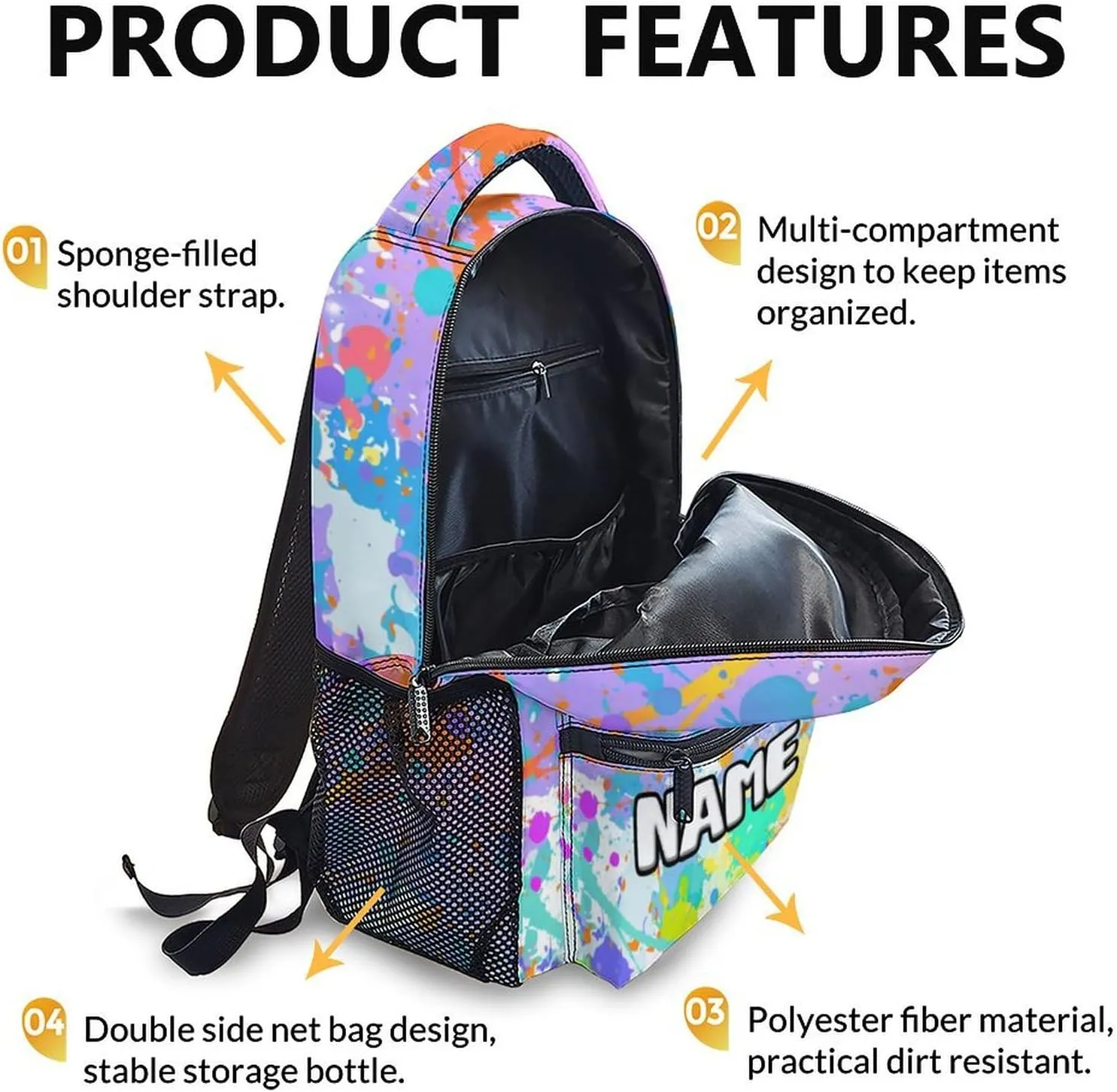 School Backpacks for Girls, Custom Kids Panda Backpack, Personalized Name Monogram Bookbag for Students Children, 17 Inch Back to School Essentials for Kids Age 3-10