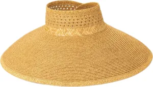 SDHC Women's Wide Brim Roll Up Visor, Toast