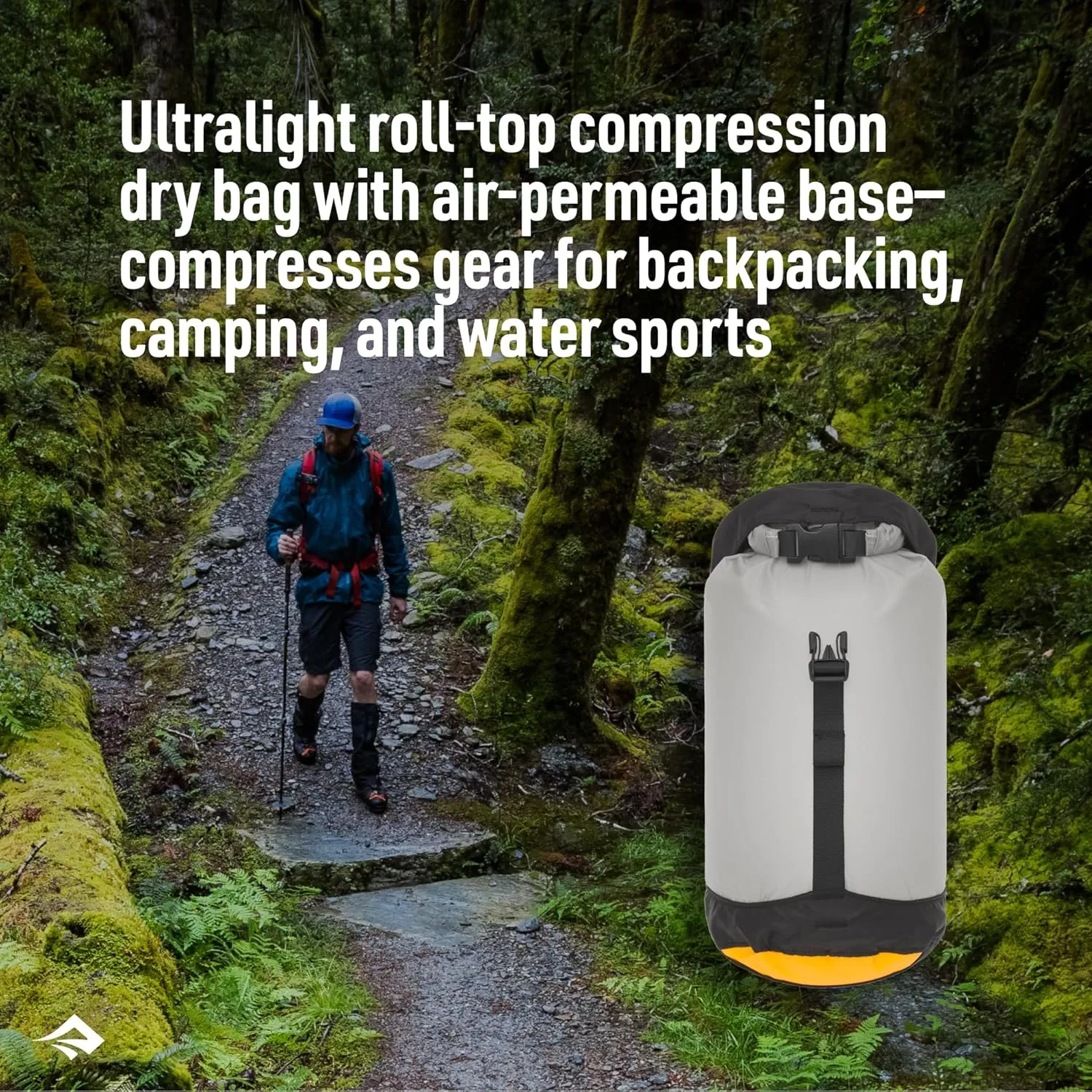 Sea to Summit eVac Ultra-Lightweight Compression Dry Bag, Waterproof Dry Storage, 20 Liter, Atoll Blue