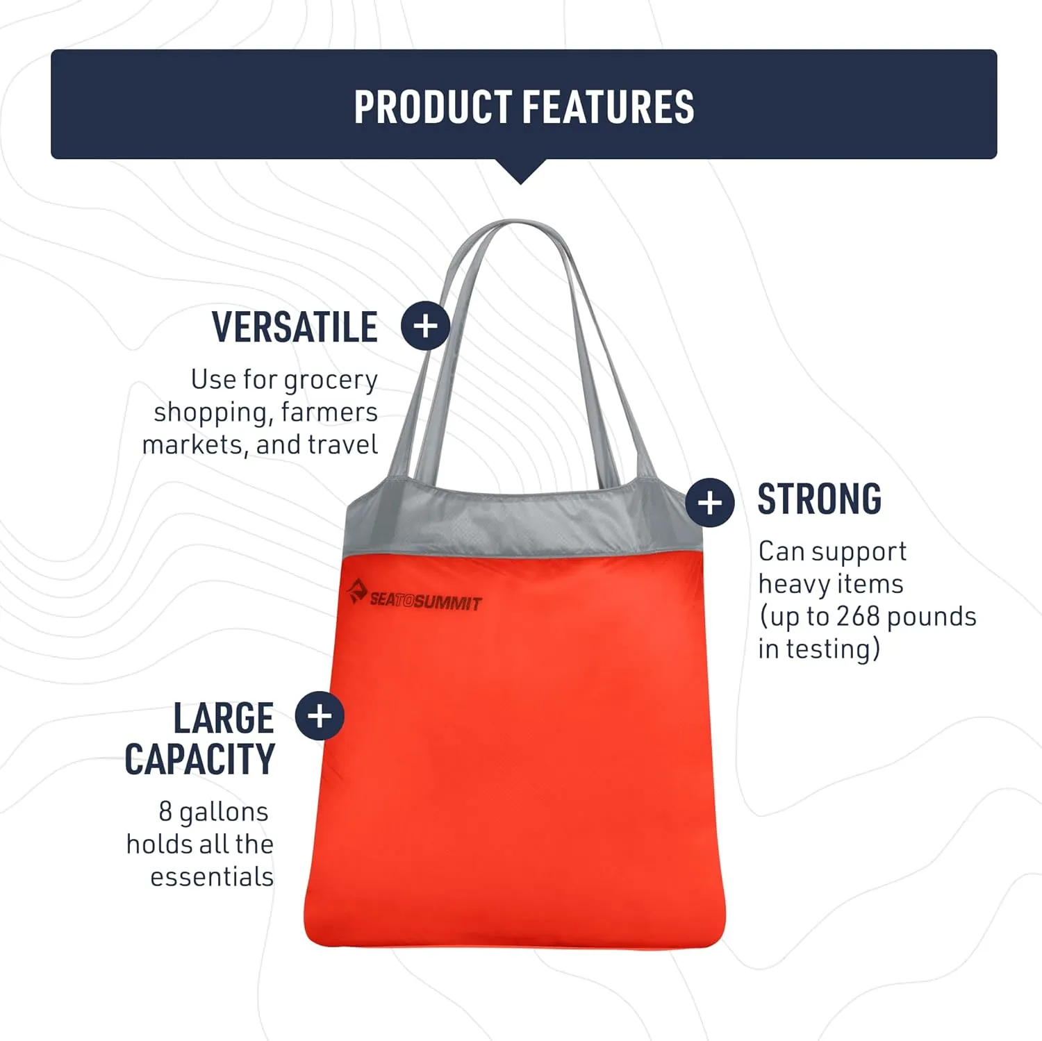 Sea to Summit Ultra-Sil Reusable Shopping Bag, Spicy Orange