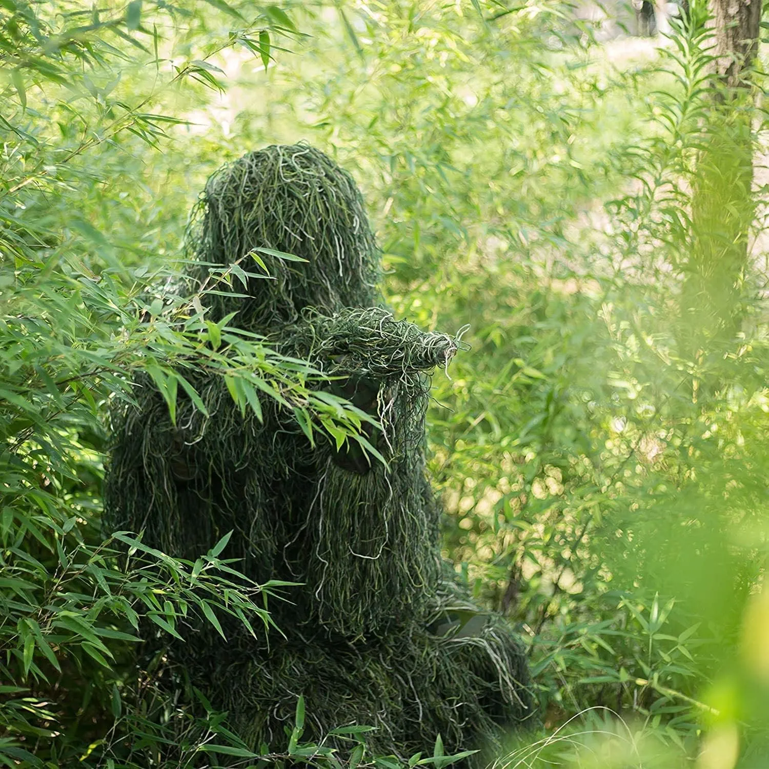 Seeutek 6 in 1 Ghillie Suit, 3D Camouflage Hunting Apparel Including Jacket, Pants, Hood, Carry Bag and Camo Tapes