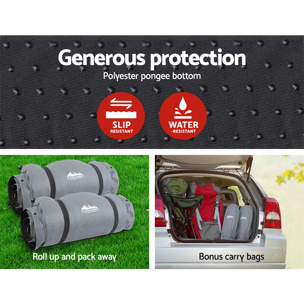 Self Inflating Mattress Camping Mat Air Bed Double Set Grey