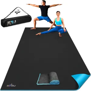 Sensu Large Yoga Mat - 9' x 6' x 9mm Extra Thick Yoga Mat for Men and Women - Non-Slip Surface for Extra Grip - Ideal for Hot Yoga, Pilates, Grounding and Meditation at Home or in Studios
