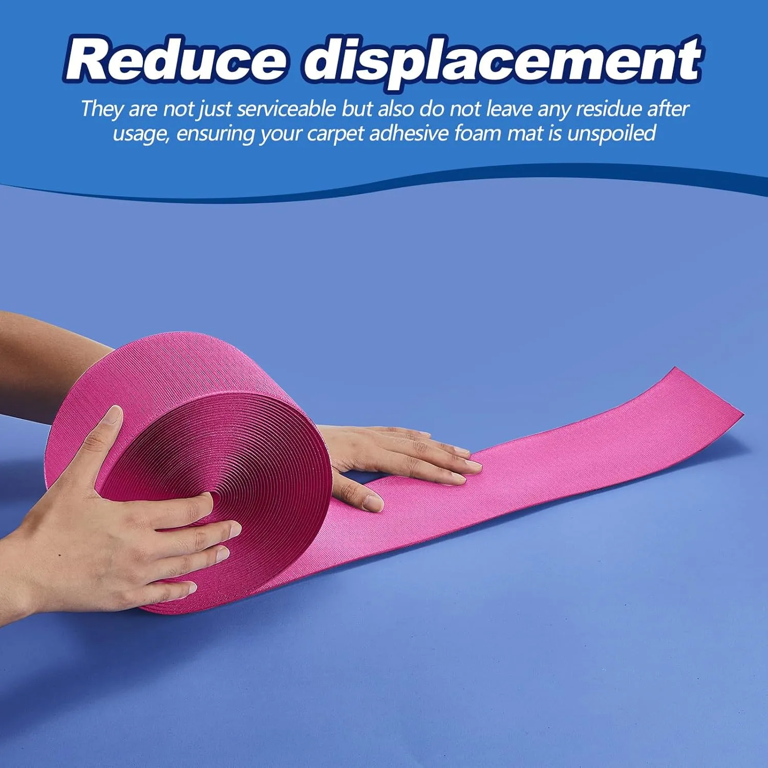 Shappy 42 ft Gymnastics Mat Hook Fastener Gymnastics Mats for Tumbling 4" Wide Carpet Repair Nylon Hook for Carpet Bonded Foam Seams for Cheer Gym Floors