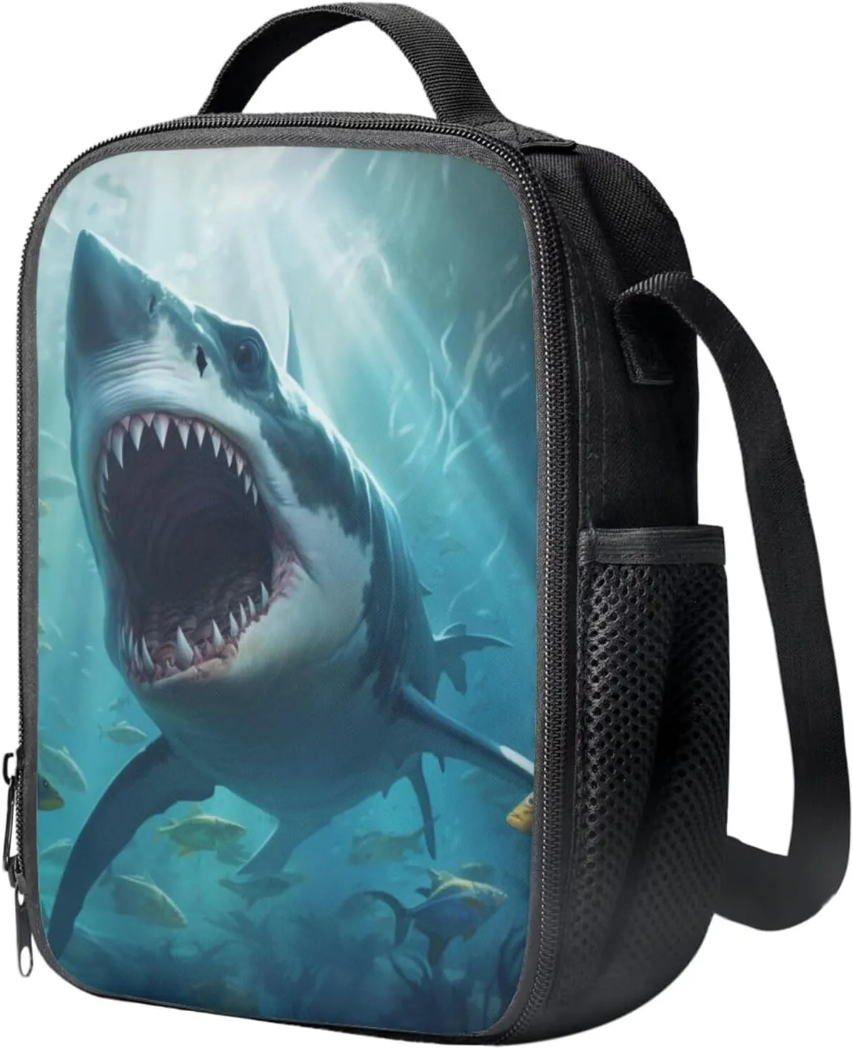 Shark Backpack for Boys Kids Backpack with Lunch Box and Soft Pencil Case 3PCS Sturdy Bookbag Set for School Teens Large Capacity School Bag with Compartments School Supplies for Students