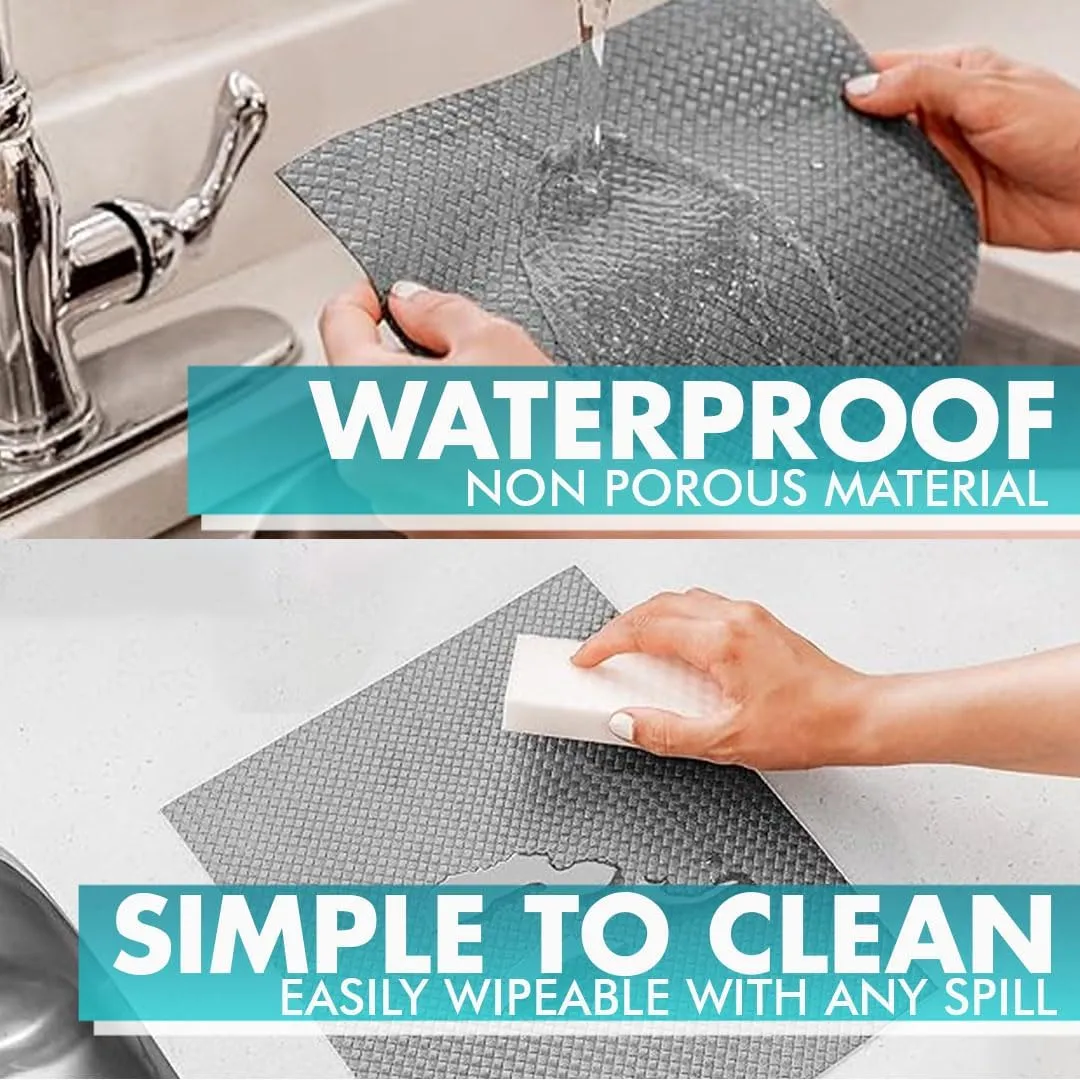 Shelf Liner, Drawer Liner & Kitchen Cabinet Liner – Thick, Waterproof Rubber – Non-Adhesive for Fridge, Closet, Pantry, Bathroom, Toolbox