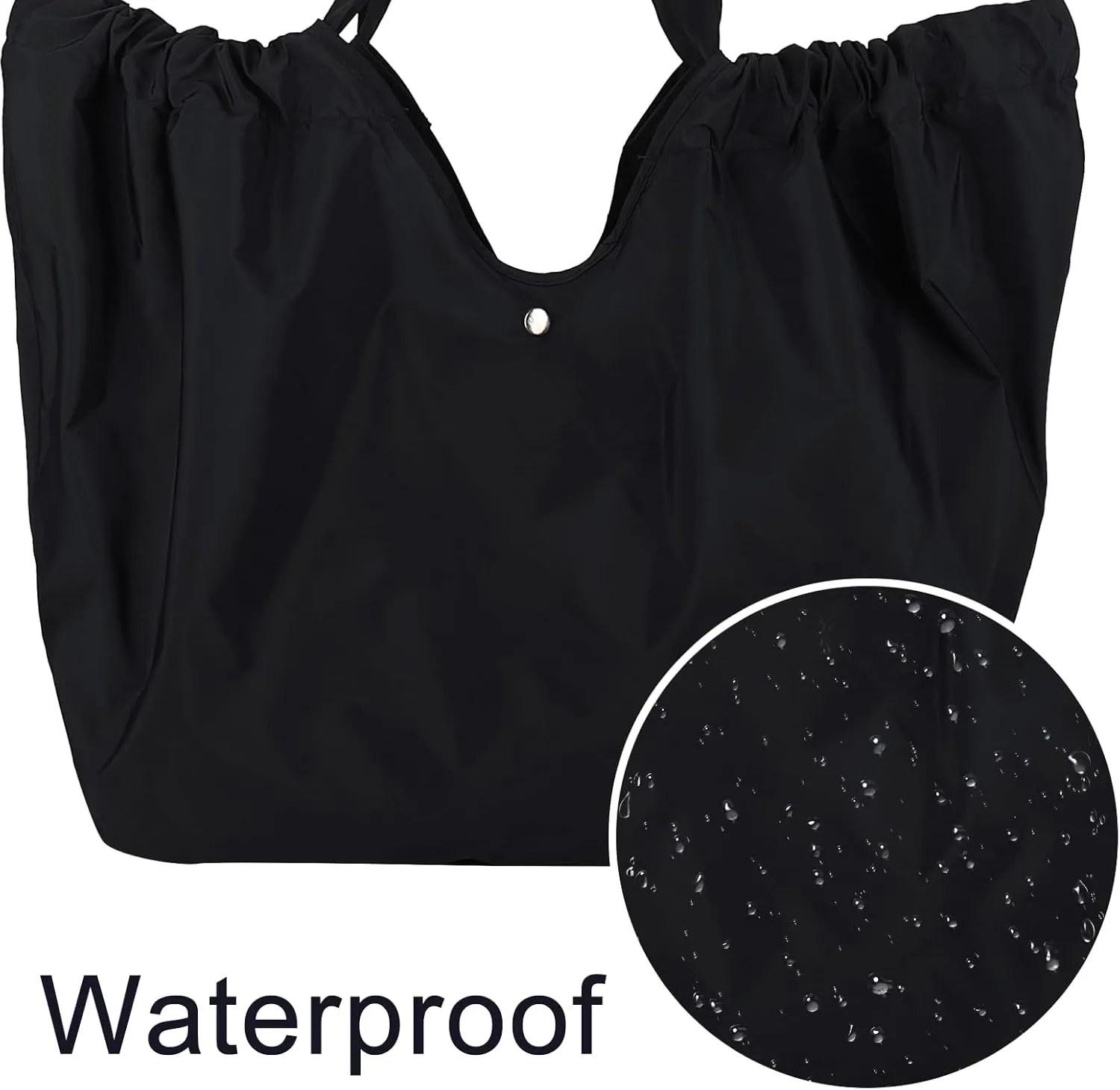 Shopping Bag for Groceries, Reusable Grocery Bags with Handle, Big Capacity Foldable Tote Bag for Super Market Trip Picnic Sport (Black)
