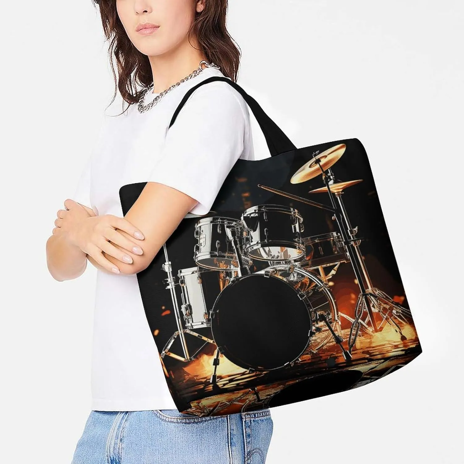 Shopping Bag for Women, Steampunk Clock Tote Bag, Large Capacity Shoulder Bags for Groceries Travel