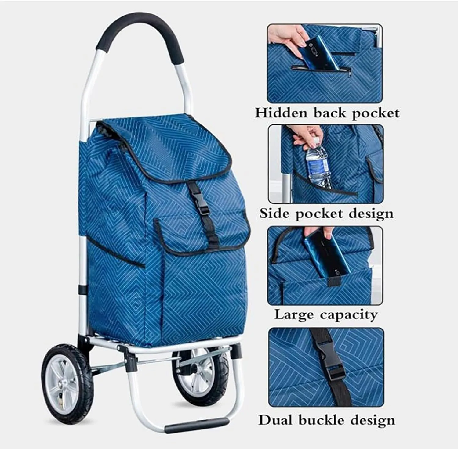 Shopping Cart Replacement Bag, Waterproof Oxford Cloth Replacement Bag, Shopping Trolley Replacement Bag with Side Pocket(F)