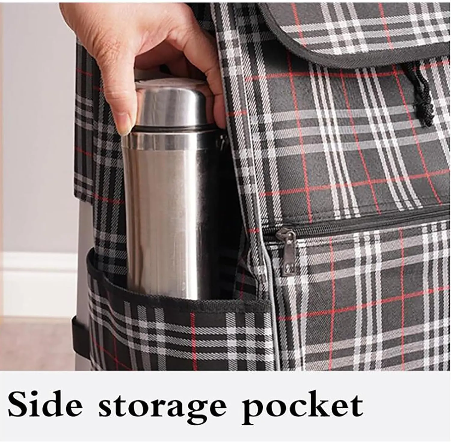 Shopping Cart Replacement Bag, Waterproof Oxford Cloth Replacement Bag, Shopping Trolley Replacement Bag with Side Pocket(F)