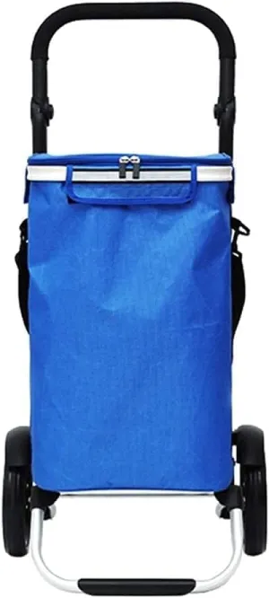 Shopping Trolley on Wheels Shopping Trolleys Aluminum Alloy 8 Inch Wheel Full Car Foldable Home Grocery Portable Utility Carts (A)