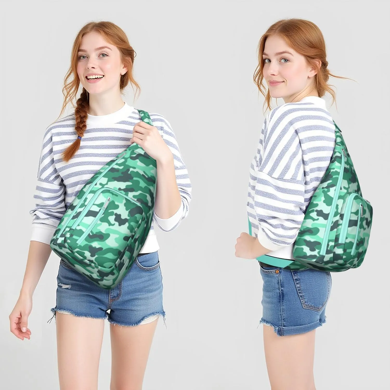 Shoulder Sling Crossbody Casual Chest Bag For Travel Sports Running,Backpack for Men & Women Lightweight Sports BagCrossbody Concealed Carry,Camo Shoulder Bag Waterproof Chest Bag