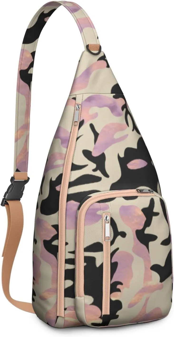 Shoulder Sling Crossbody Casual Chest Bag For Travel Sports Running,Backpack for Men & Women Lightweight Sports BagCrossbody Concealed Carry,Camo Shoulder Bag Waterproof Chest Bag