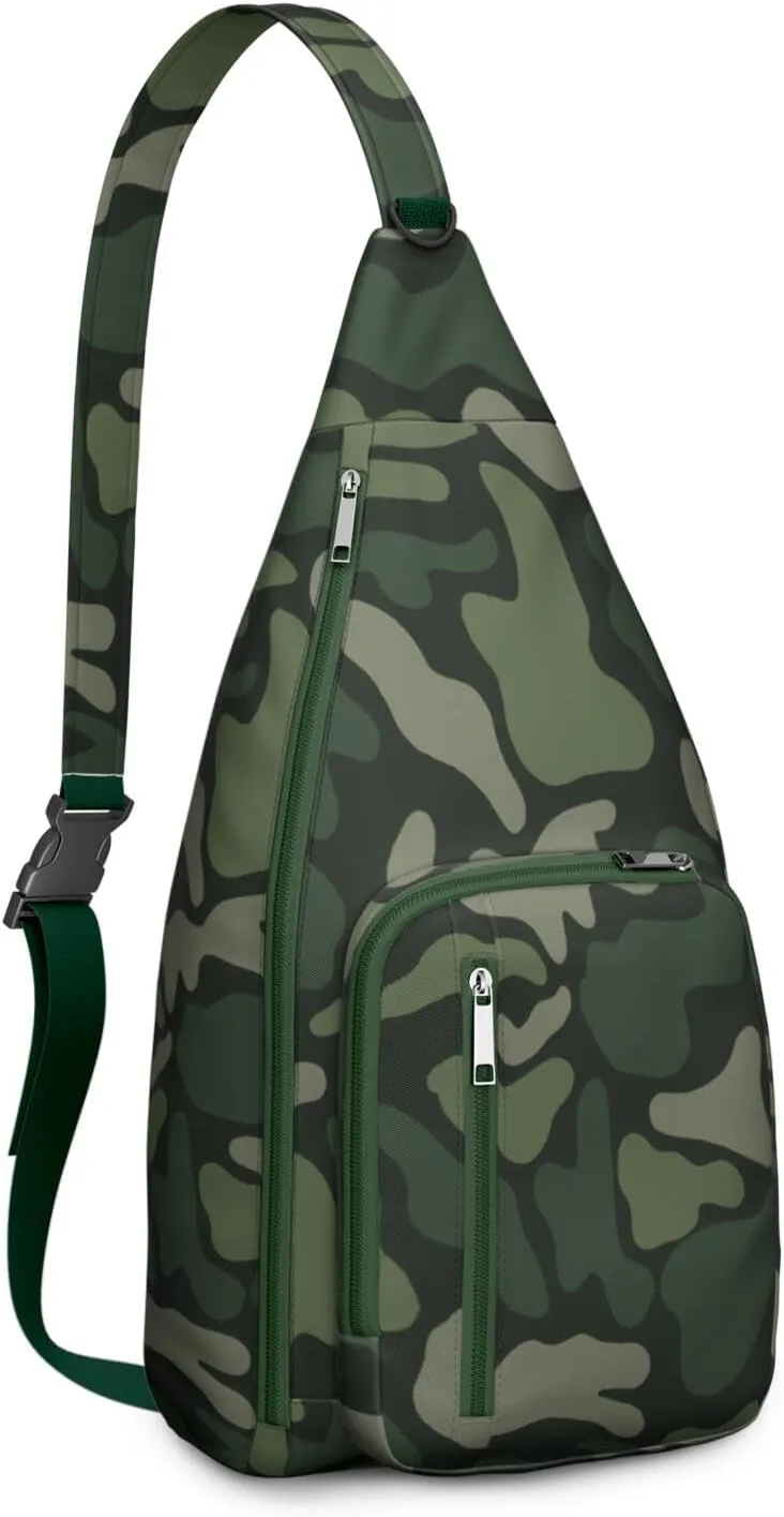 Shoulder Sling Crossbody Casual Chest Bag For Travel Sports Running,Backpack for Men & Women Lightweight Sports BagCrossbody Concealed Carry,Camo Shoulder Bag Waterproof Chest Bag
