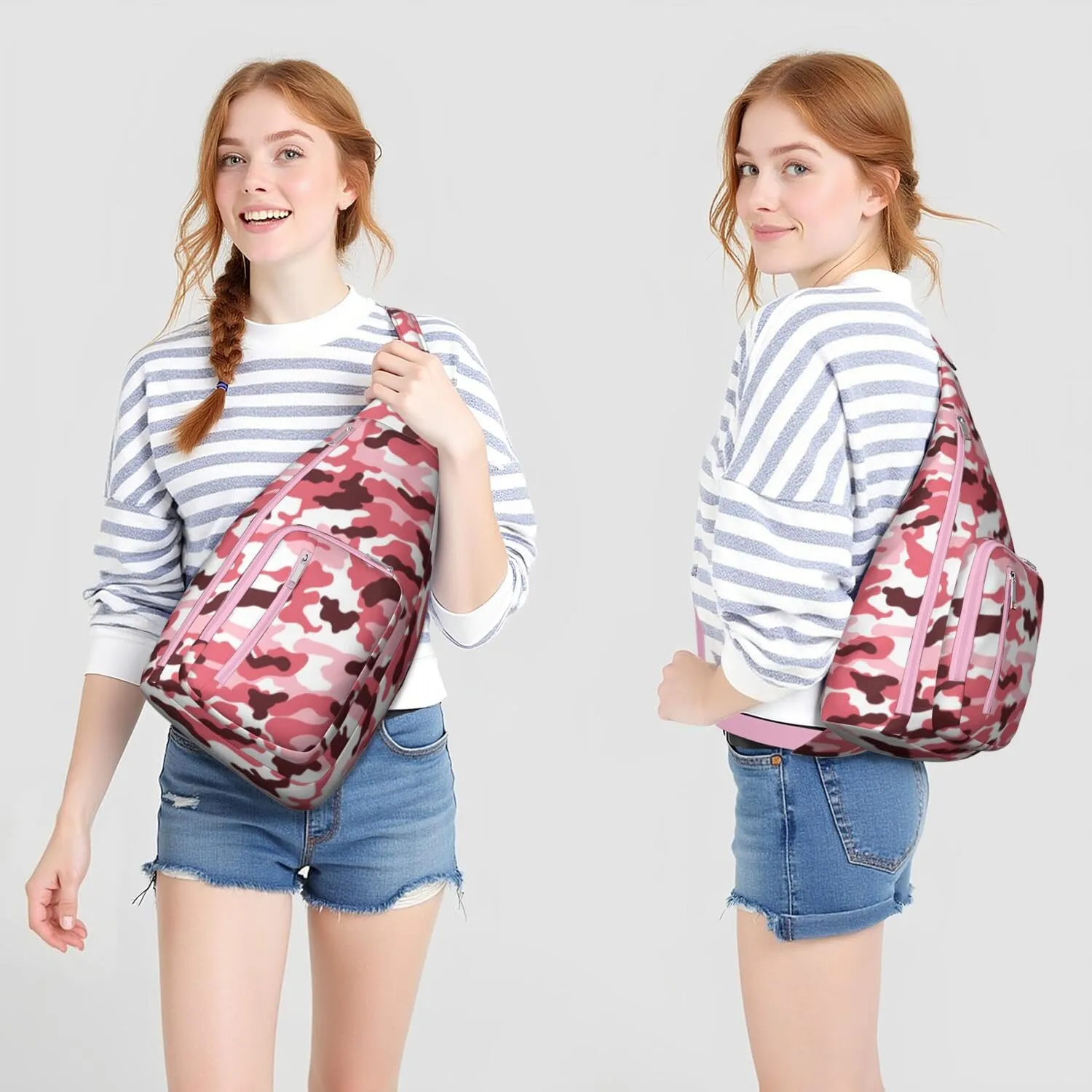 Shoulder Sling Crossbody Casual Chest Bag For Travel Sports Running,Backpack for Men & Women Lightweight Sports BagCrossbody Concealed Carry,Camo Shoulder Bag Waterproof Chest Bag