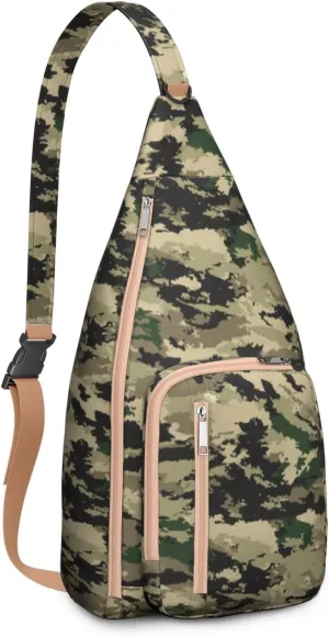 Shoulder Sling Crossbody Casual Chest Bag For Travel Sports Running,Backpack for Men & Women Lightweight Sports BagCrossbody Concealed Carry,Camo Shoulder Bag Waterproof Chest Bag
