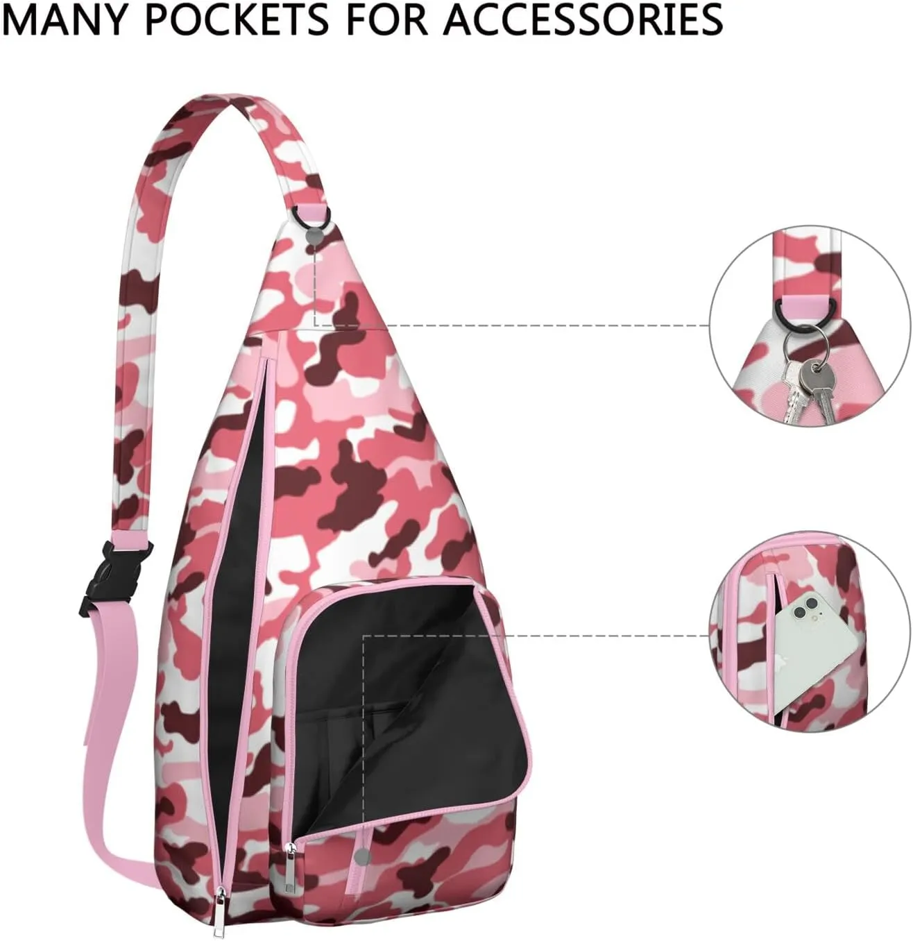 Shoulder Sling Crossbody Casual Chest Bag For Travel Sports Running,Backpack for Men & Women Lightweight Sports BagCrossbody Concealed Carry,Camo Shoulder Bag Waterproof Chest Bag