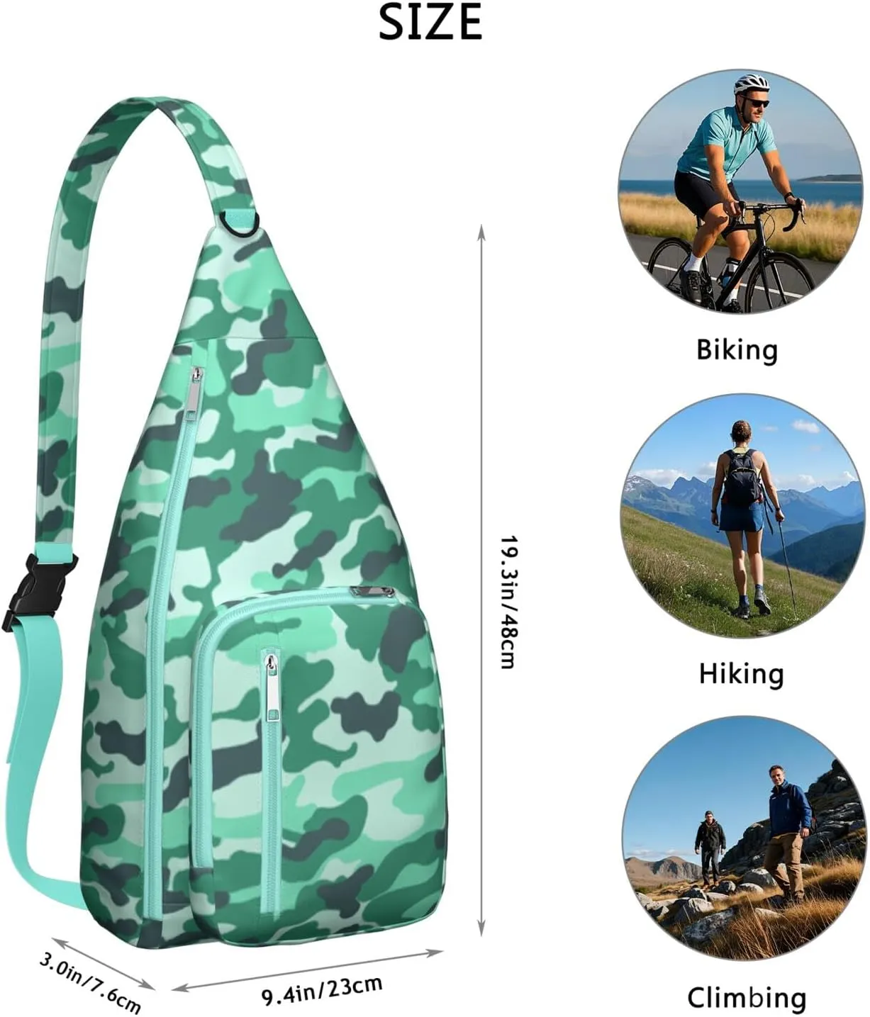 Shoulder Sling Crossbody Casual Chest Bag For Travel Sports Running,Backpack for Men & Women Lightweight Sports BagCrossbody Concealed Carry,Camo Shoulder Bag Waterproof Chest Bag