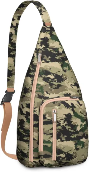Shoulder Sling Crossbody Casual Chest Bag For Travel Sports Running,Backpack for Men & Women Lightweight Sports BagCrossbody Concealed Carry,Camo Shoulder Bag Waterproof Chest Bag