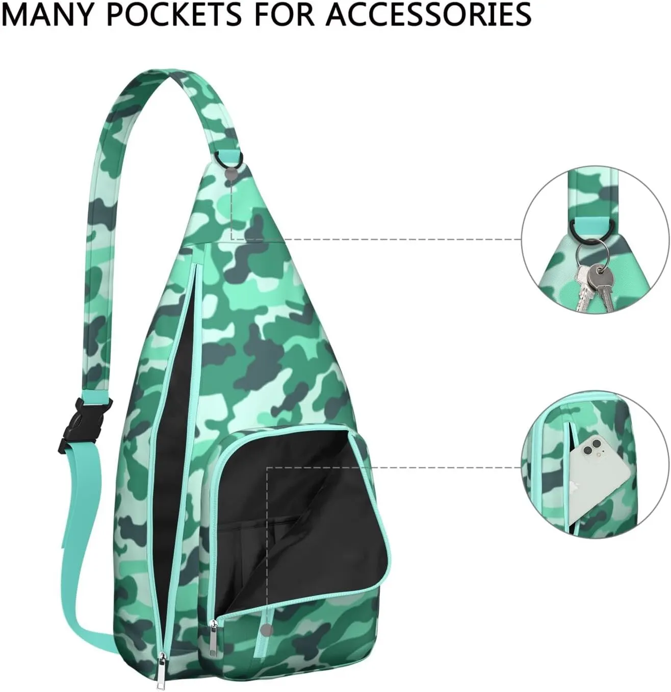 Shoulder Sling Crossbody Casual Chest Bag For Travel Sports Running,Backpack for Men & Women Lightweight Sports BagCrossbody Concealed Carry,Camo Shoulder Bag Waterproof Chest Bag