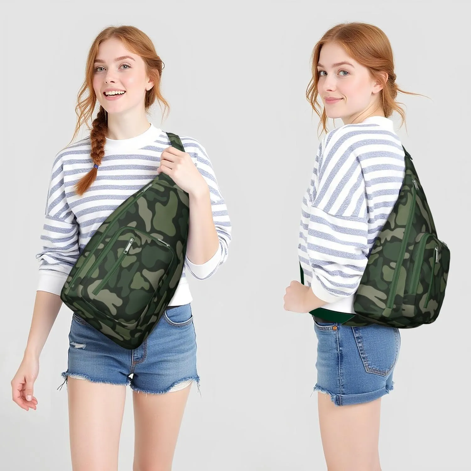 Shoulder Sling Crossbody Casual Chest Bag For Travel Sports Running,Backpack for Men & Women Lightweight Sports BagCrossbody Concealed Carry,Camo Shoulder Bag Waterproof Chest Bag