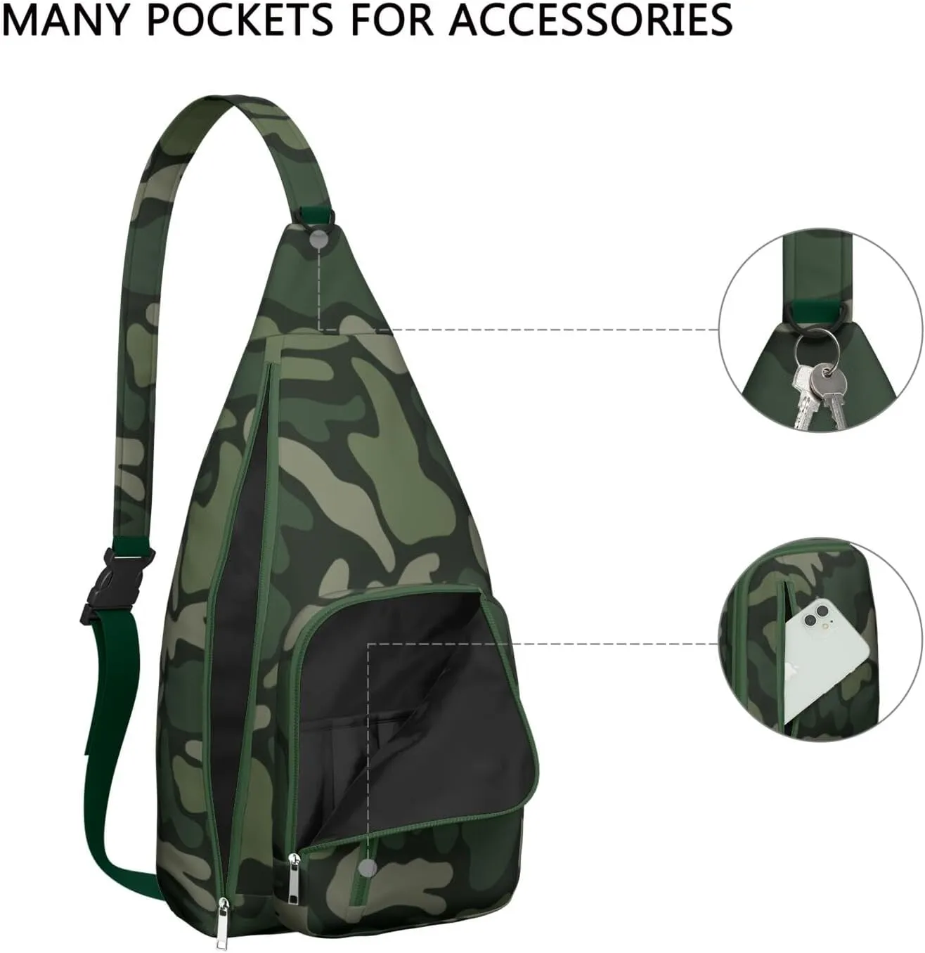 Shoulder Sling Crossbody Casual Chest Bag For Travel Sports Running,Backpack for Men & Women Lightweight Sports BagCrossbody Concealed Carry,Camo Shoulder Bag Waterproof Chest Bag
