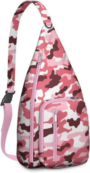 Shoulder Sling Crossbody Casual Chest Bag For Travel Sports Running,Backpack for Men & Women Lightweight Sports BagCrossbody Concealed Carry,Camo Shoulder Bag Waterproof Chest Bag