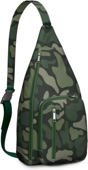 Shoulder Sling Crossbody Casual Chest Bag For Travel Sports Running,Backpack for Men & Women Lightweight Sports BagCrossbody Concealed Carry,Camo Shoulder Bag Waterproof Chest Bag