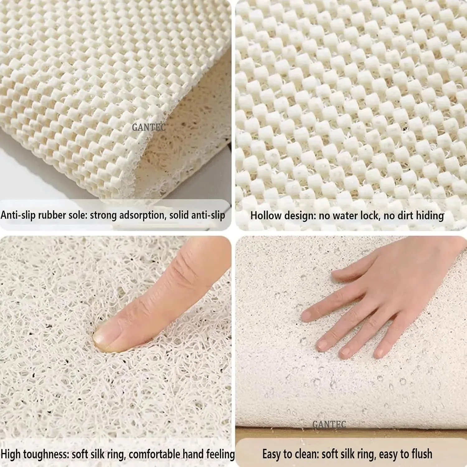Shower Mat Non-Slip Round Shower Mat Soft Comfortable Bath Mat PVC Loofah Age Bath Mat Floor Mat Carpet for Shower Bathtub Bathroom