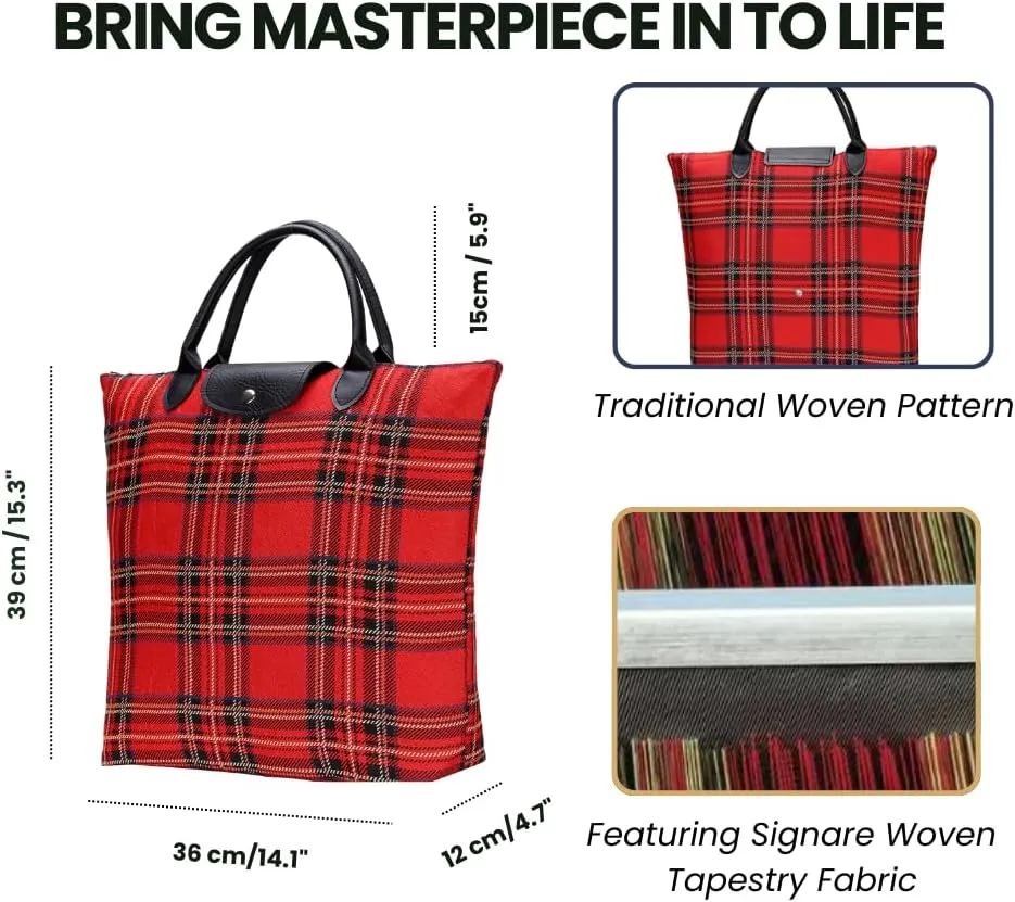 Signare Tapestry Foldable Tote Bag Reusable Shopping Bag Grocery Bag