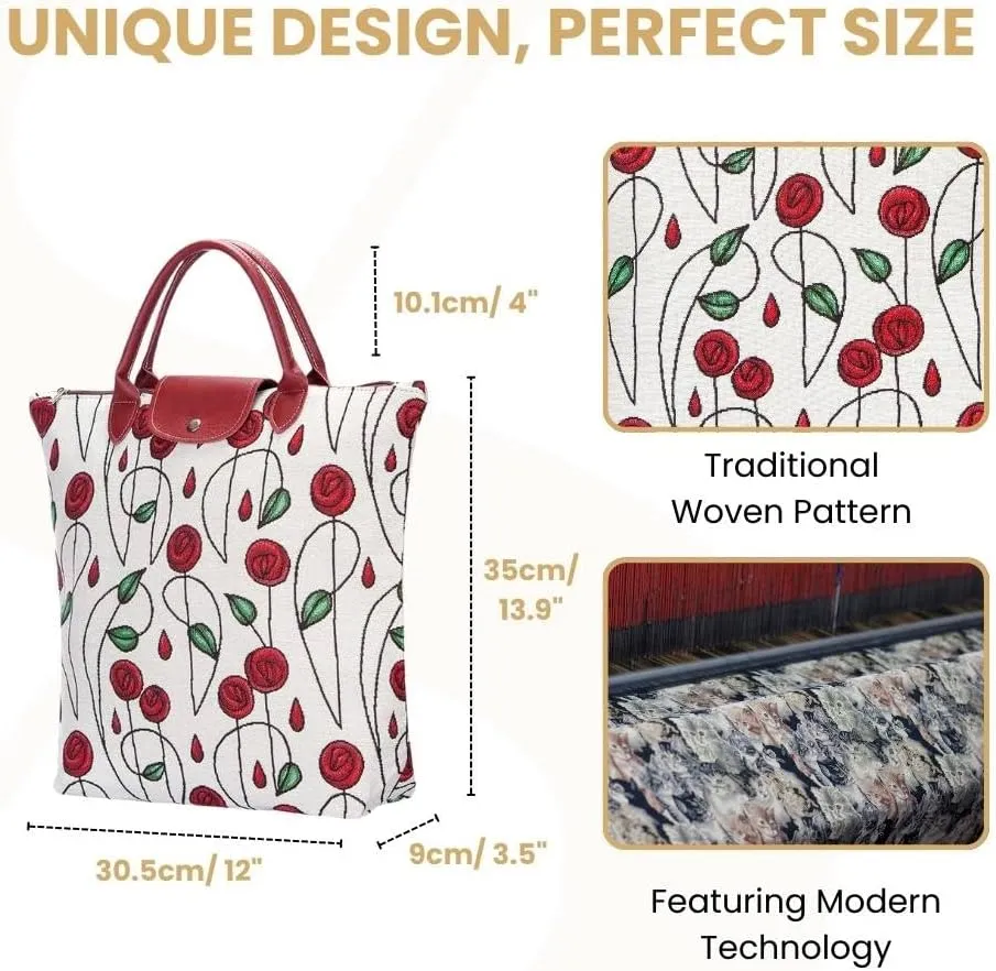 Signare Tapestry Foldable Tote Bag Reusable Shopping Bag Grocery Bag
