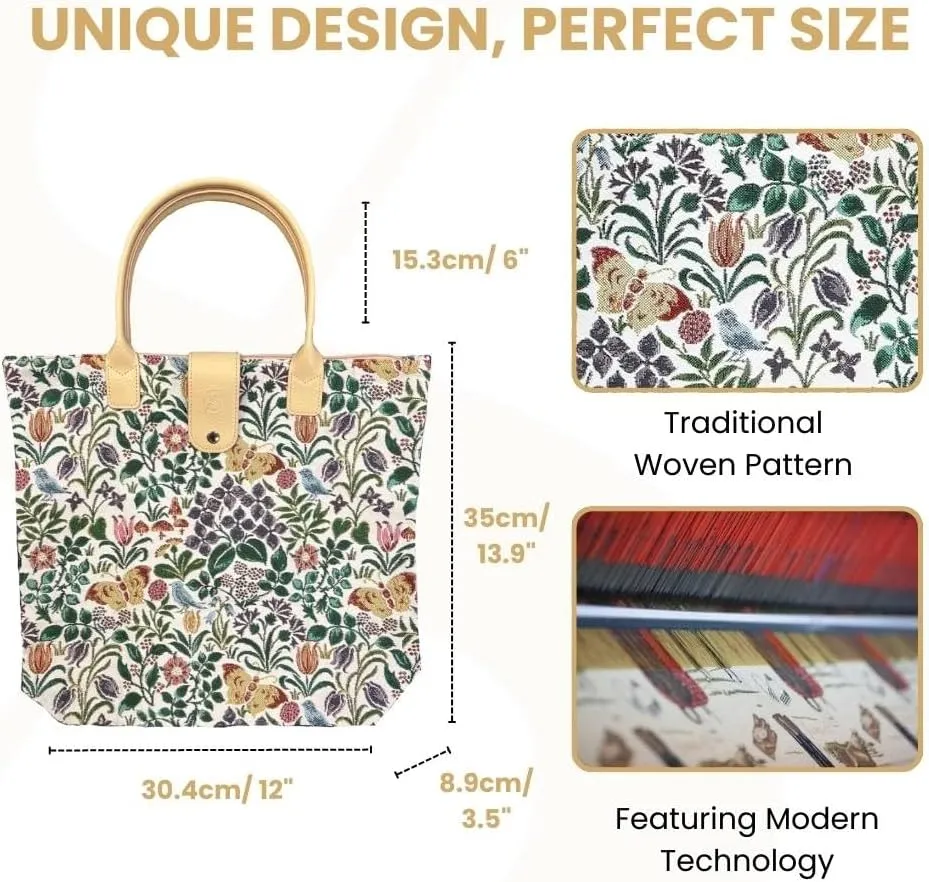 Signare Tapestry Foldable Tote Bag Reusable Shopping Bag Grocery Bag
